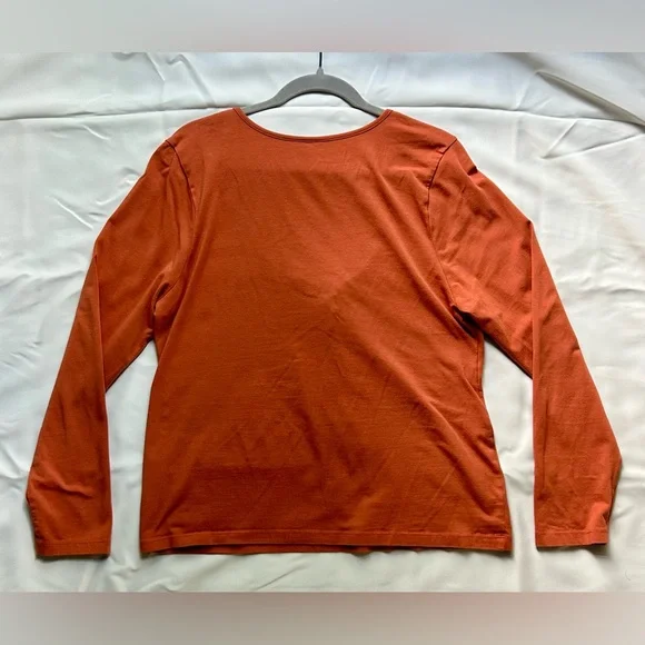 ASOS Design Curve Rust Lace-Tie Front Long Sleeve Top | Size 16 - Picture 4 of 7